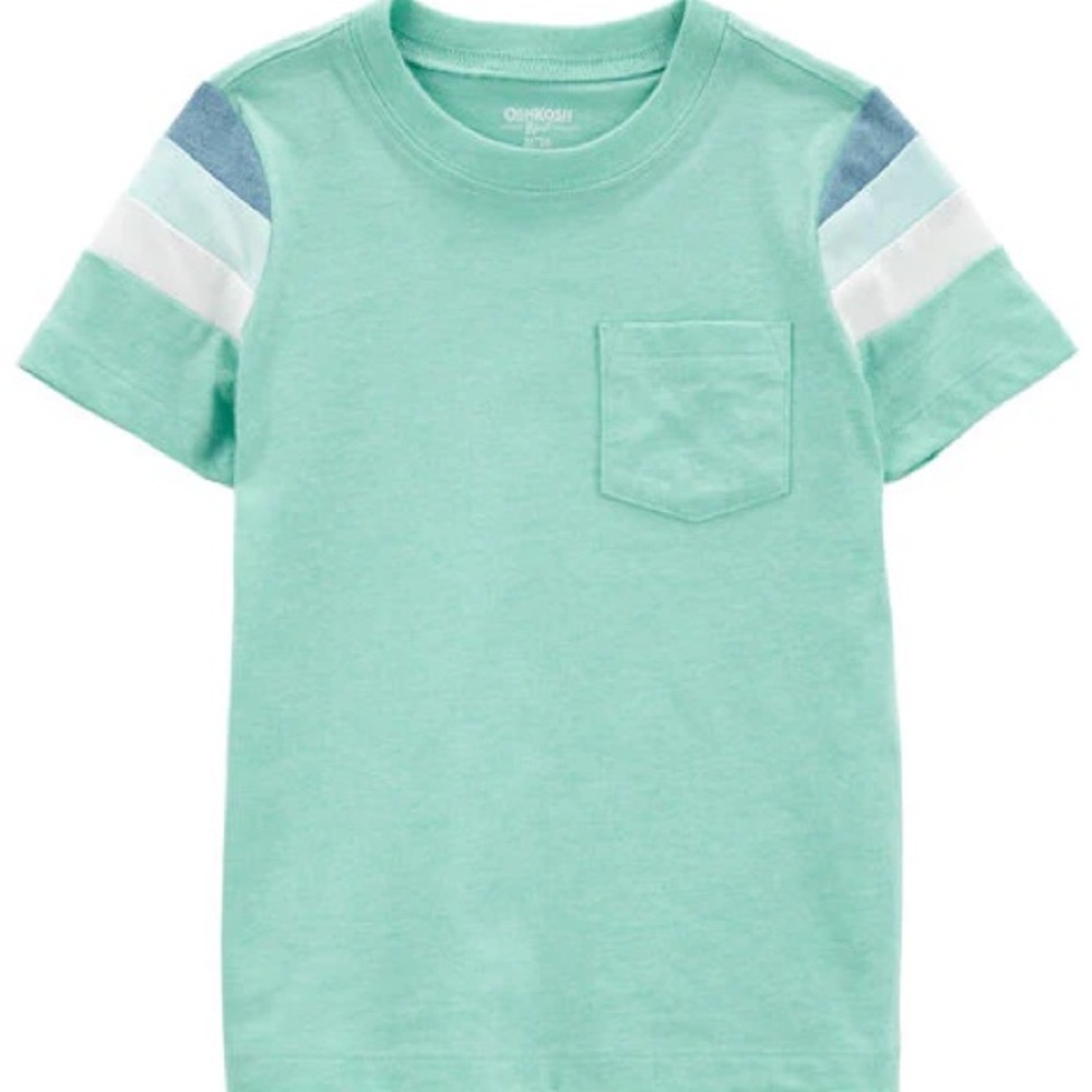 OshKosh B'gosh Green Tee with Striped Sleeves